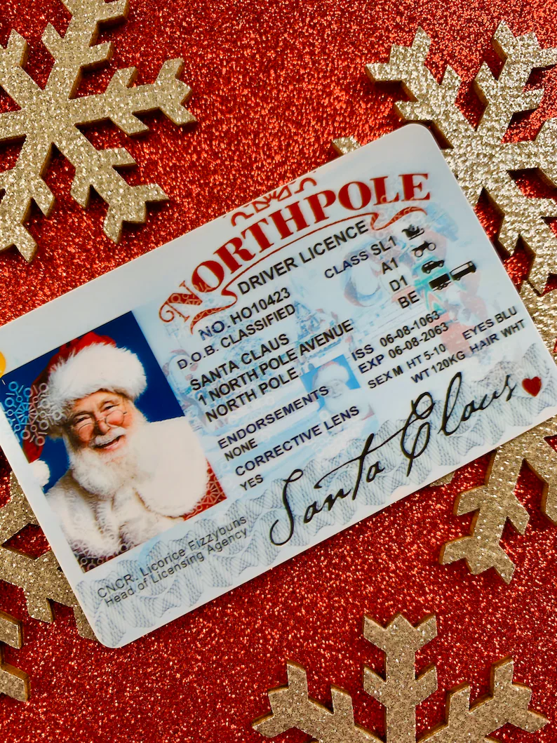 🎄(Christmas Hot Sale - 49% OFF) Santa Driving License,Christmas gift for kids - Buy 4 Free Shipping