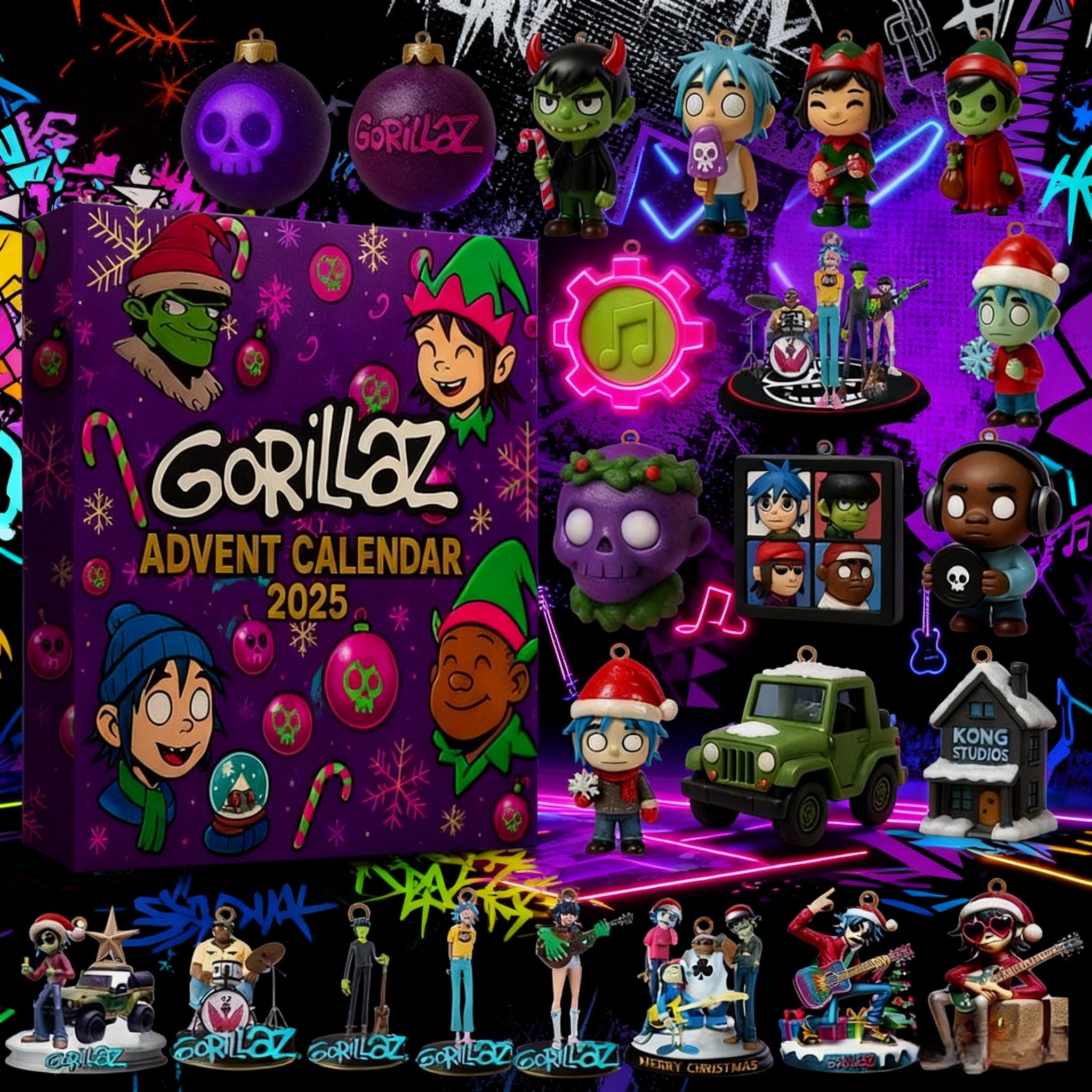 🔥Last Day 50% OFF -🎄Gorillaz Advent Calendar 2025