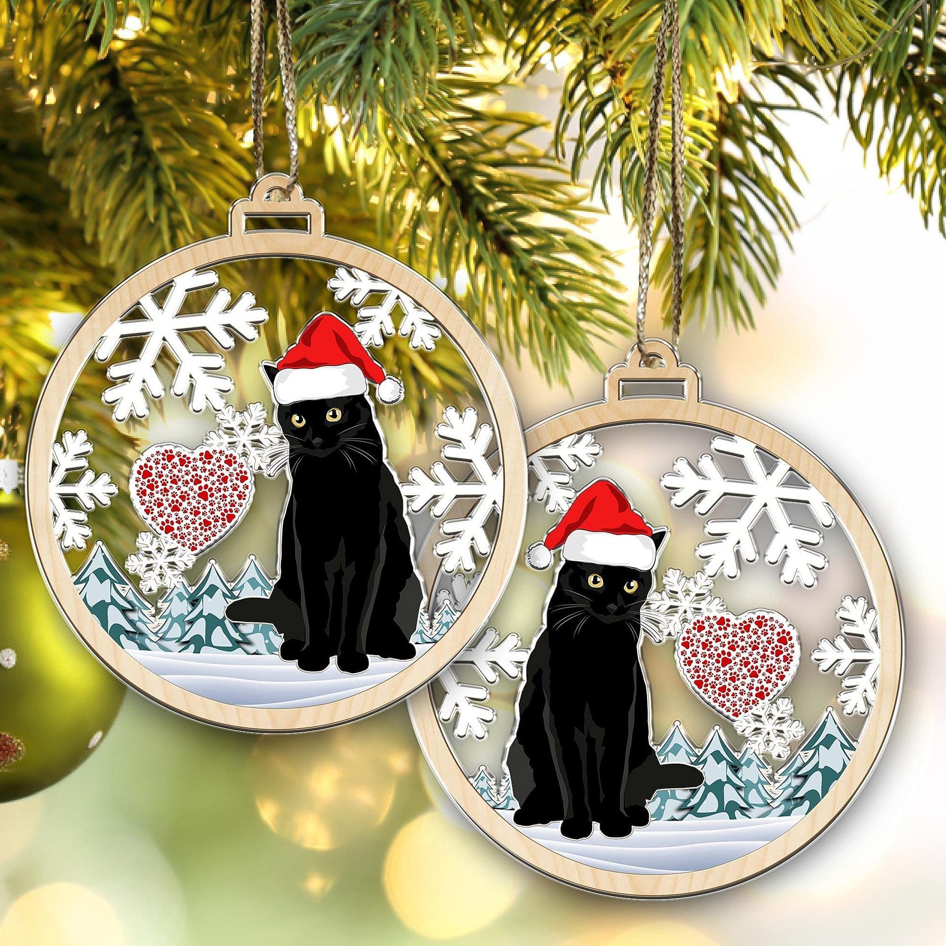 Cat Christmas ornament🐈‍⬛