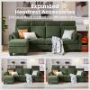 Corduroy Sectional Couch with Ottoman Chaise, L Shaped 4-seat Sofa for Living Room, Apartment, Lounge, Modern Armrest Neck Support Furniture