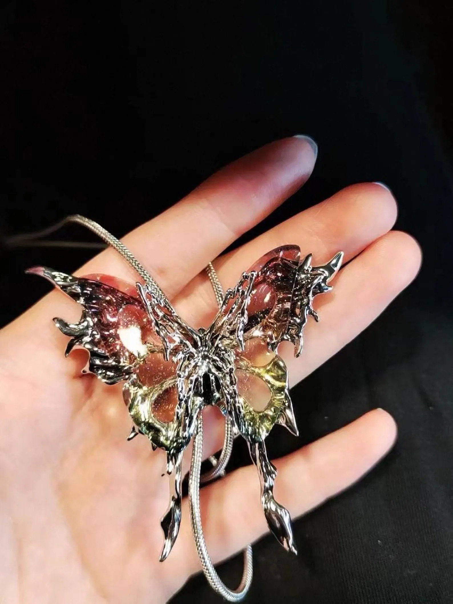 🎁TikTok Last Day Sale - 70% OFF🦋Handmade Vintage butterfly necklace:Interchangeable butterfly pieces
