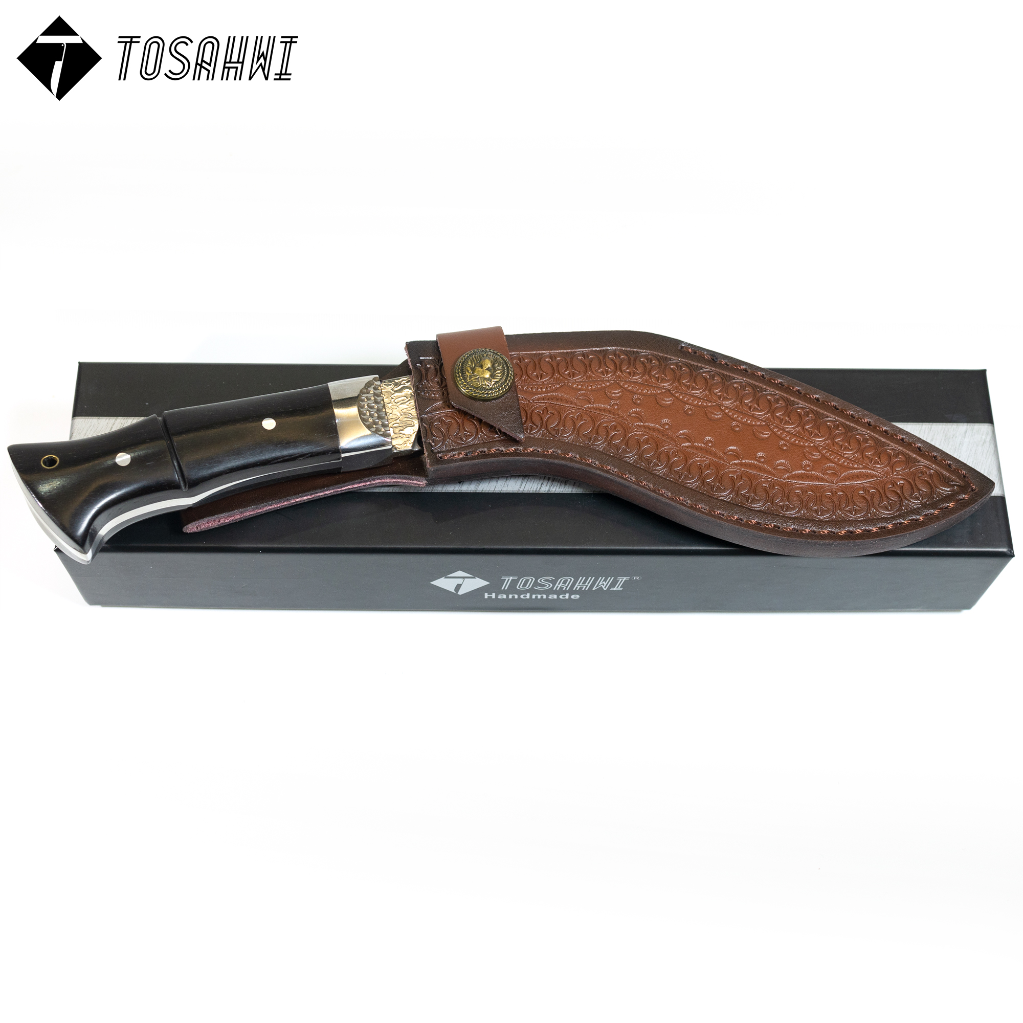 TOSAHWI HANDMADE Sandalwood Handle Damascus Fixed Blades-69532