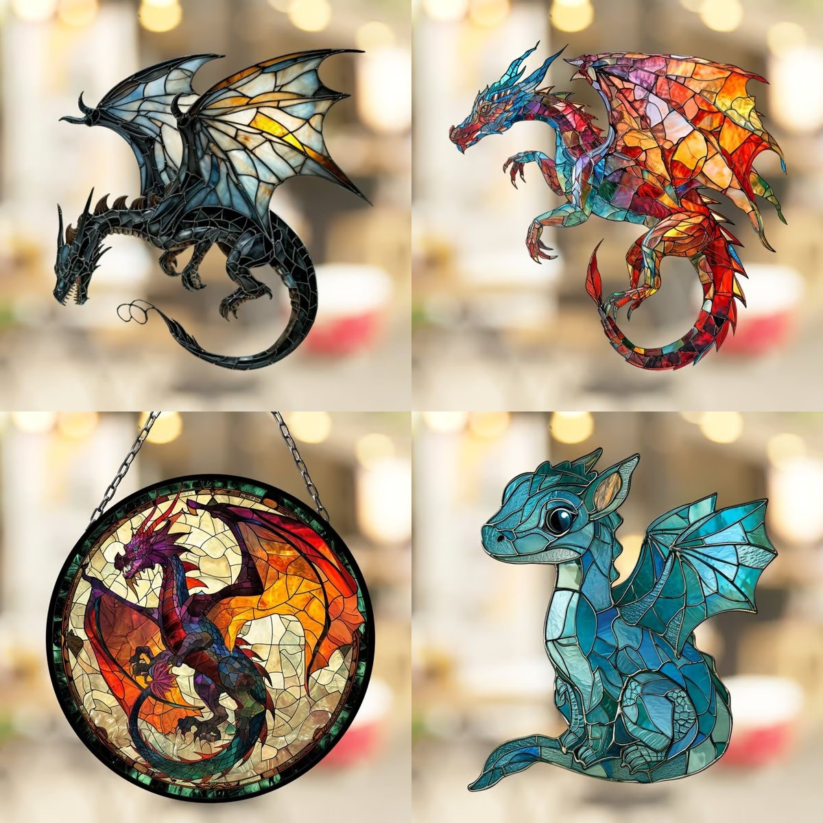 🎄Christmas Gift 50% Off--Acrylic Colorful Dragon Suncatcher Ornament