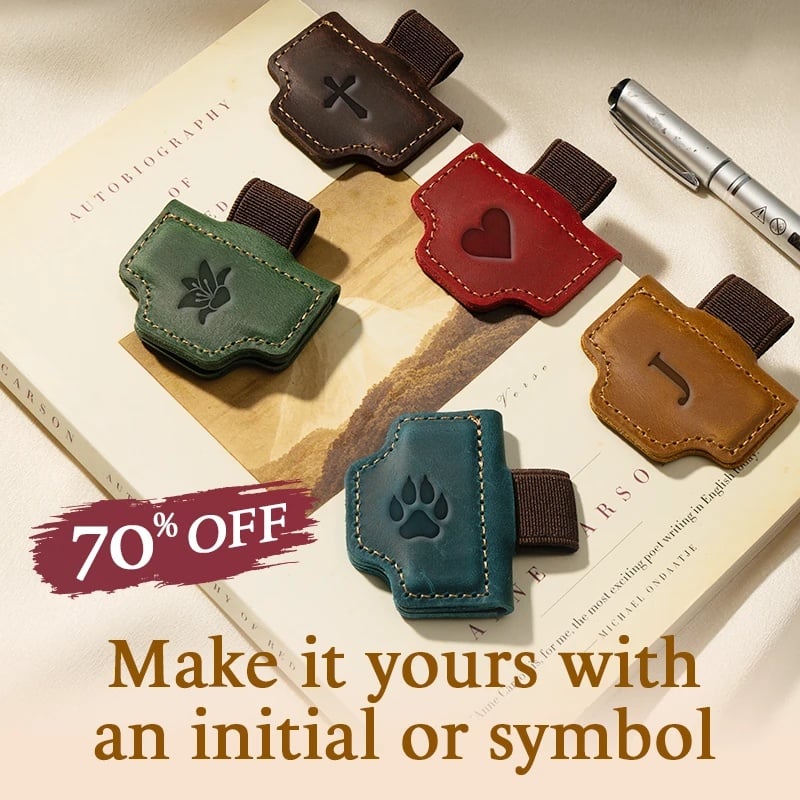 🔥Personalized Magnetic Leather Pen Holder Bookmark
