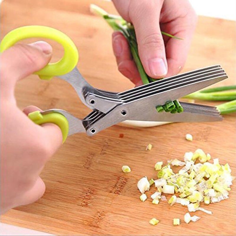 (🔥🎁2023 Hot Sale🎁-49% Off 🔥) 5 Blade Kitchen Salad Scissors