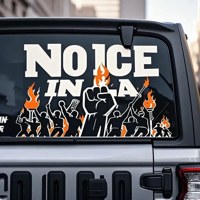 ⏰Historical Lowest Price: Save 49%-🔥ICE Out of L.A. Car Window Sticker
