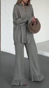 Women's Lapel Flared Cuffs Casual Suit