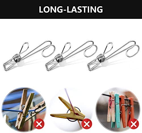 (🔥LAST DAY PROMOTION - SAVE 49% OFF)Stainless Steel Metal Long Tail Clip with Hooks🎁BUY 3 GET 1 FREE