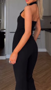 Ladies' Neck Hanging Hollow Slim Fitting Jumpsuit