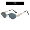 Women Gold Metal Full Rim Frame Sunglasses