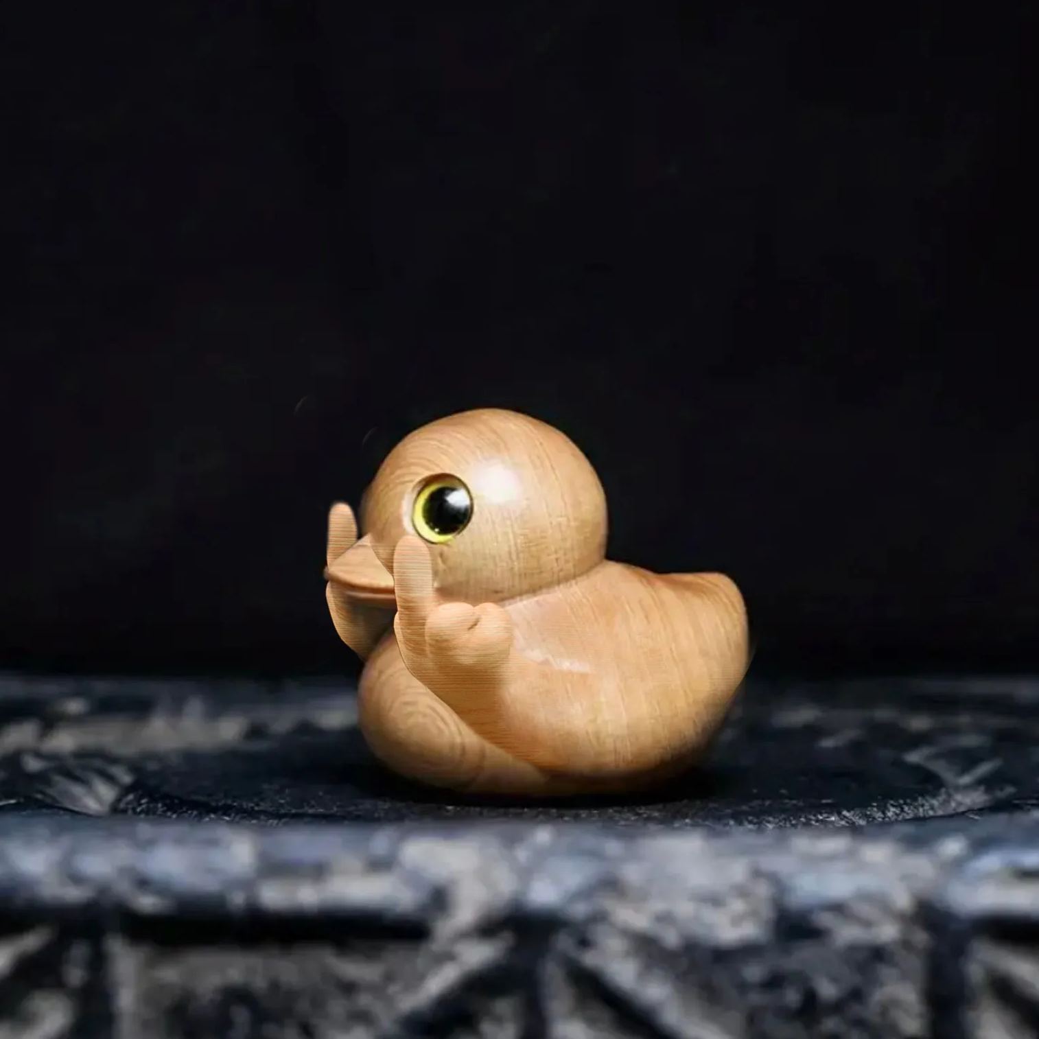 🤣🦆Funny Handmade Wooden Middle Finger Duck