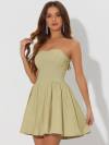 Allegra K Women's Sexy Strapless Party Dress Sweetheart Neck Off Shoulder Sleeveless Mini Dress