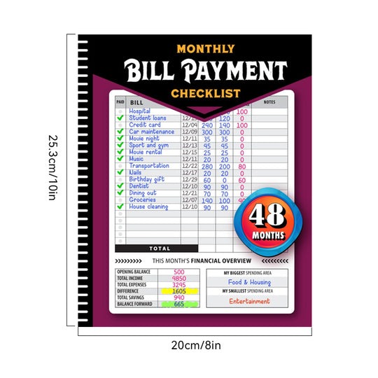 💸Bill Tracker Notebook