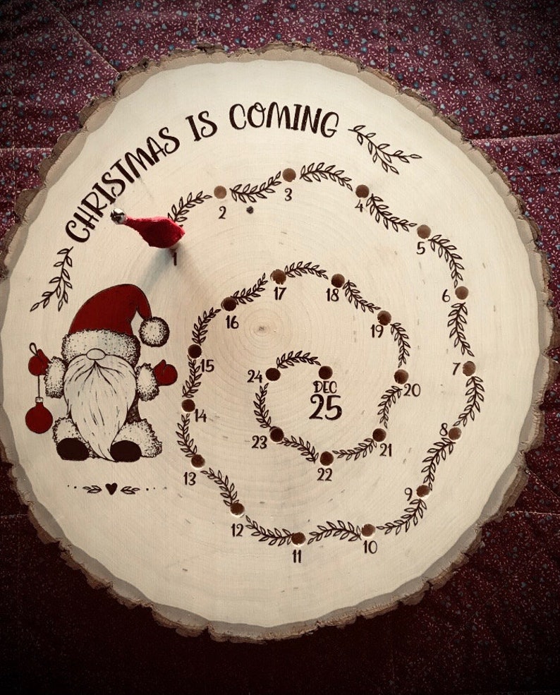 🎅Christmas Countdown - Wood Burned