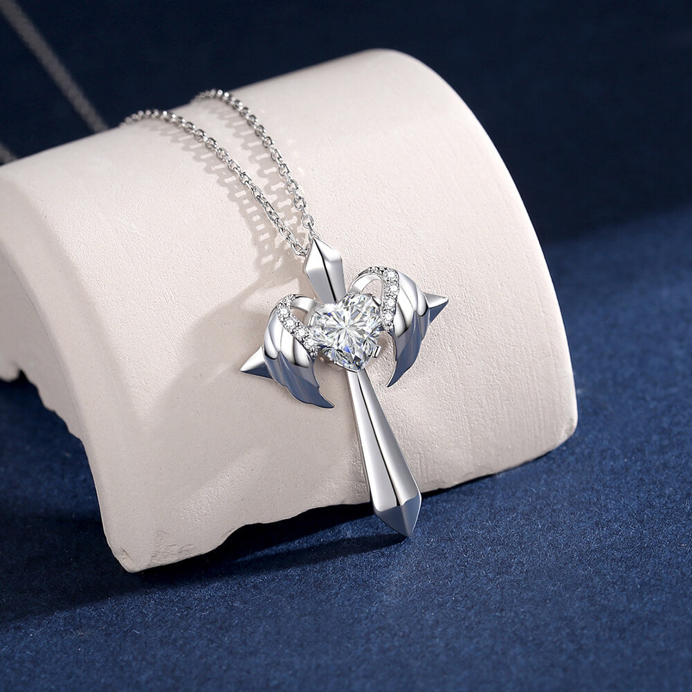 🔥Last Day Promotion - 70% OFF🎁Angel Wings Cross Necklace Gift