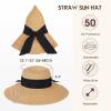 Beach Hat for Women, Wide Brim Sun Straw Hat for Women, Sun Hat Womens UPF 50+ UV Protection, Floppy Foldable Summer Hat