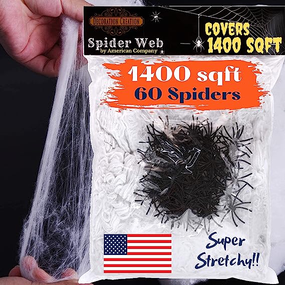 🎃HALLOWEEN PRESALE 48% OFF-1400 Sqft Halloween Spider Web Decor (BUY 2 GET FREE SHIPPING)