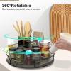 Lazy Susan Turntable Organizer for Cabinet Pantry Kitchen Countertop Refrigerator Cupboard, Pine Wood, 9