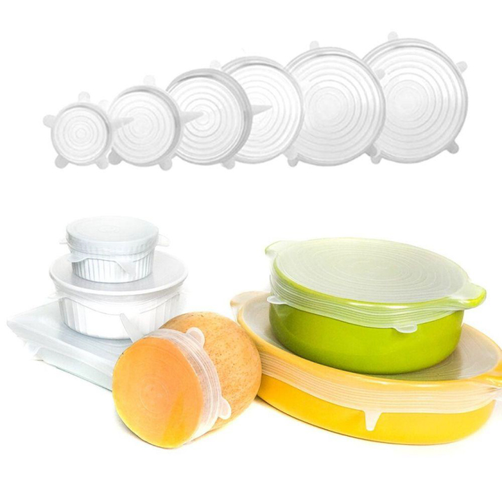 (🎅Early Xmas Sale - Buy 2 Get 1 Free) Reusable Stretch & Seal Silicone Lids, Set of 6
