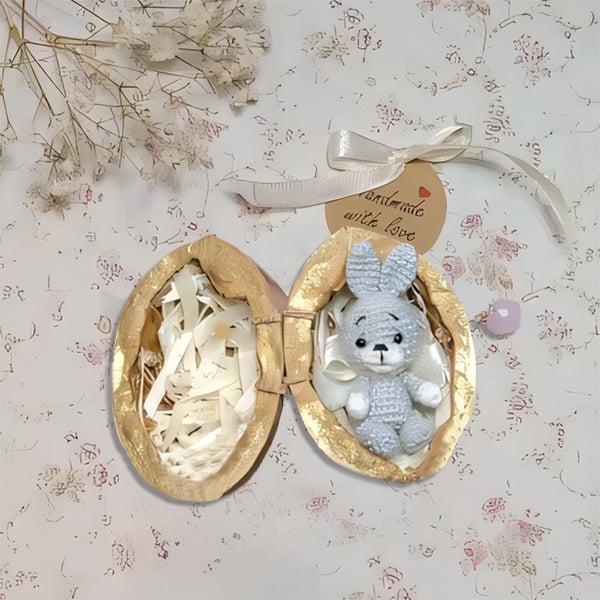 🔥Letzter Tag 49% RABATT🐰🧸Handmade crochet animal in walnut shell
