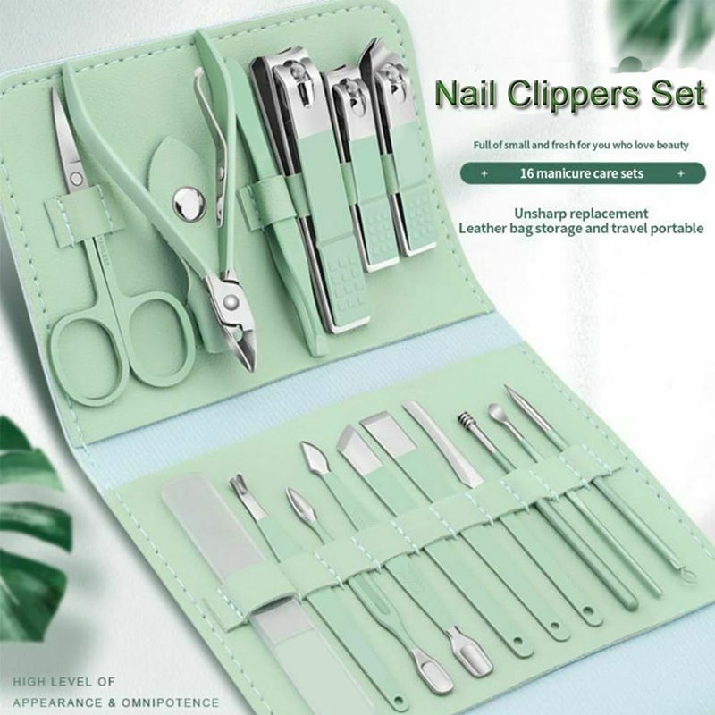 (Last Day Promotion - 49% OFF) Stainless Steel Nail Clippers Set(16pcs/Set), BUY 2 FREE SHIPPING