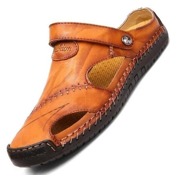 🔥Summer Hot Sale-Large Size Soft Leather Men's Breathable Outdoor Sandals-Buy 2 Get 65% Off + Free Shipping