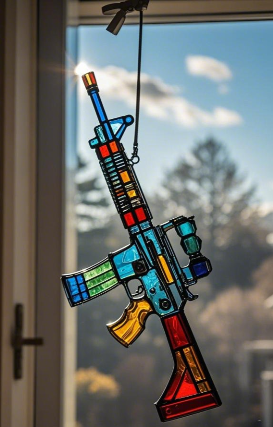 🎄🎅Christmas Sale - 49% OFF🎄-Handmade Stained Gun suncatcher