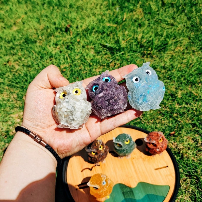 (🔥Last day promotion-49% OFF)Natural Crystal Gemstone Owl-BUY 6 GET EXTRA 25% OFF NOW