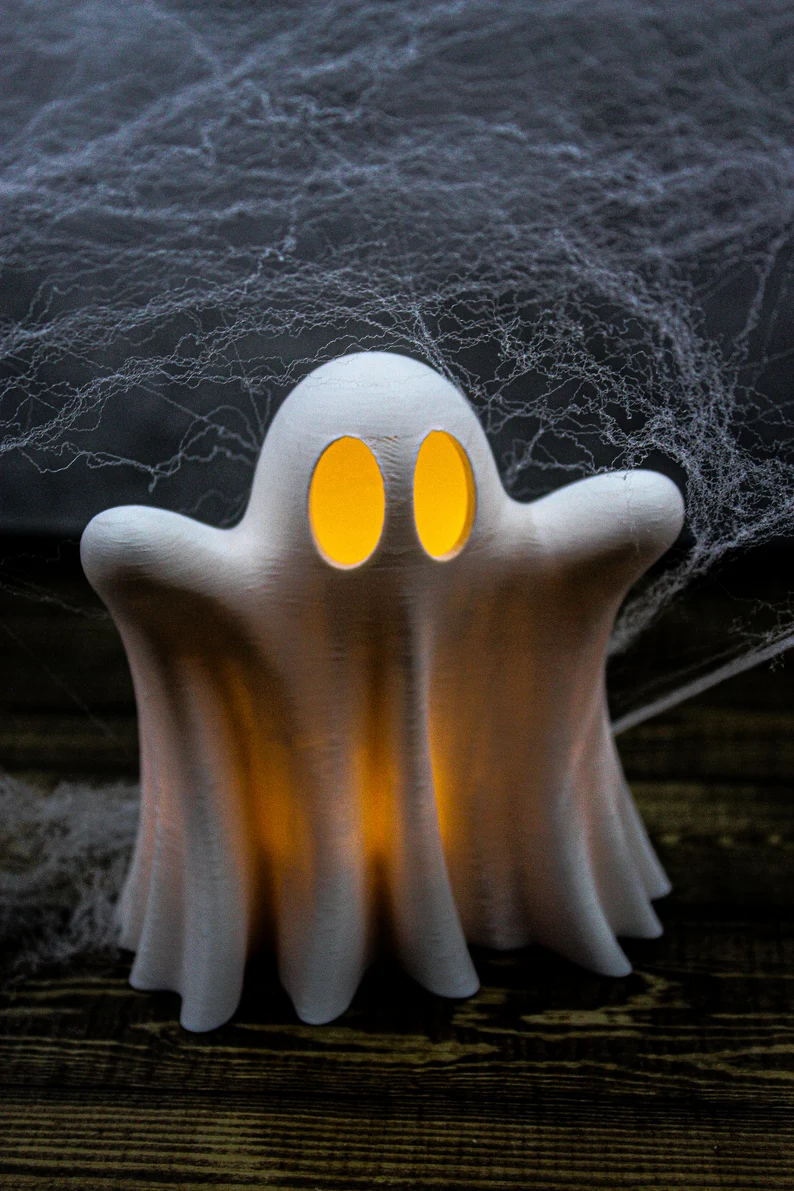 <strong>🎃Early Halloween Sale</strong> 👻Charming 3D Printed Ghost with LED Tea Light