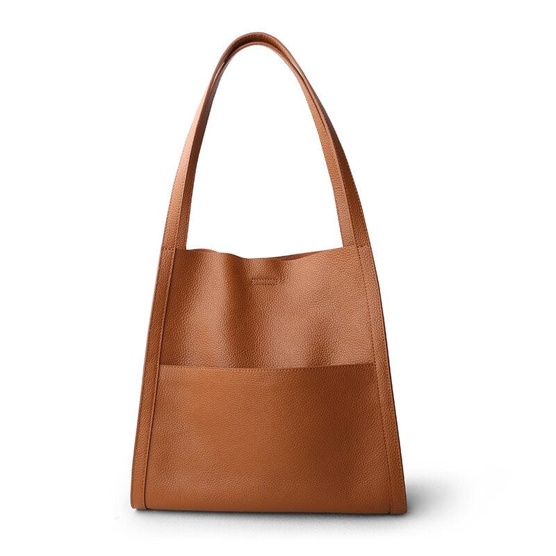 Last Day Promotion 70% OFF - 🔥Solid Color Simple Genuine Leather Shoulder Bag