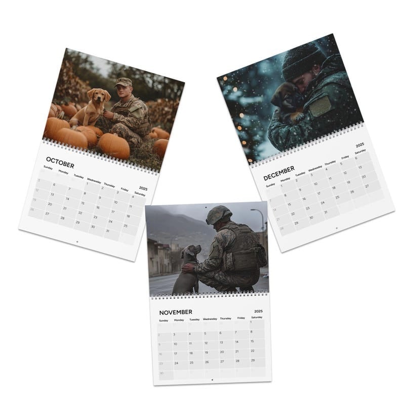 Soldiers and Puppies 2025 Calendar | Honoring Faith and Military Heroes