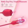 Rose Female Tongue Licking Egg Jumping Telescopic Masturbation Device Double-headed Vibrating Sex Toy