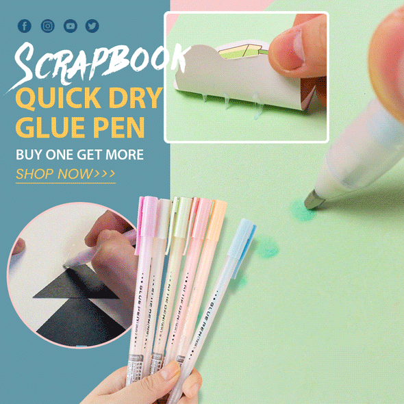 50% OFF🎁Scrapbook Quick Dry Glue Pen💥BUY 5 GET 3 FREE&FREE SHIPPING