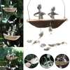 ❤️Handmade Fisherman Man Spoon Fish Sculpture Wind Chime