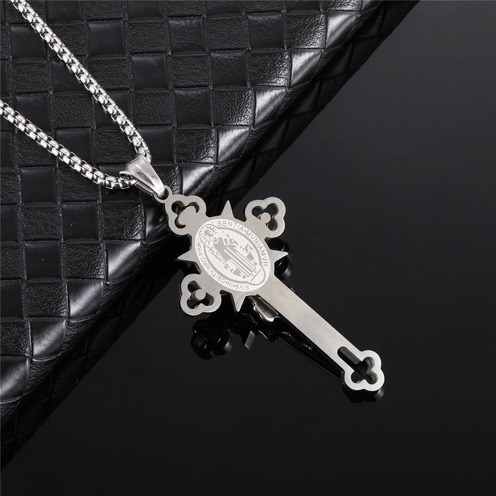 🔥ST.Benedict Protection Cross Power Pendant Necklace