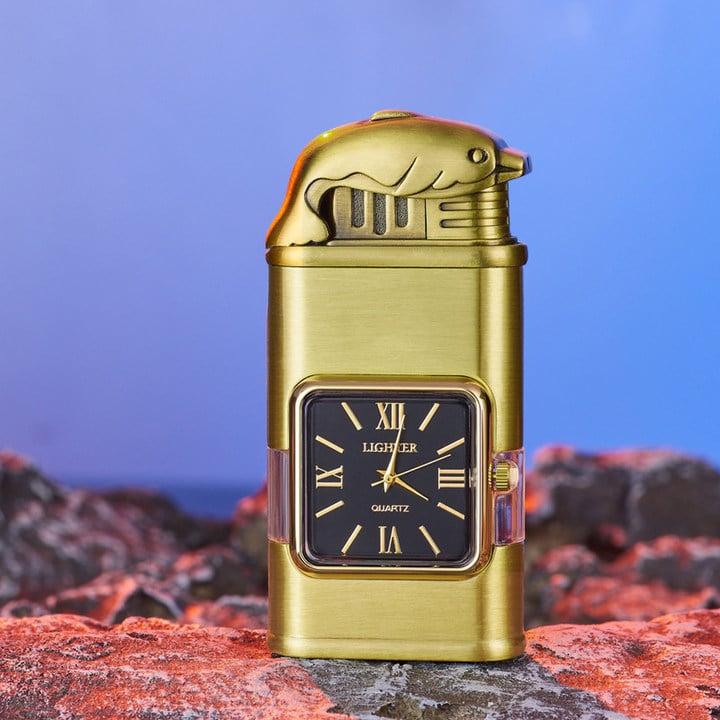 🔥Letzter Tag 49% Rabatt🔥Windfestes Feuerzeug, Vintage-Armbanduhr, Jet-Flammen-Taschenlampe