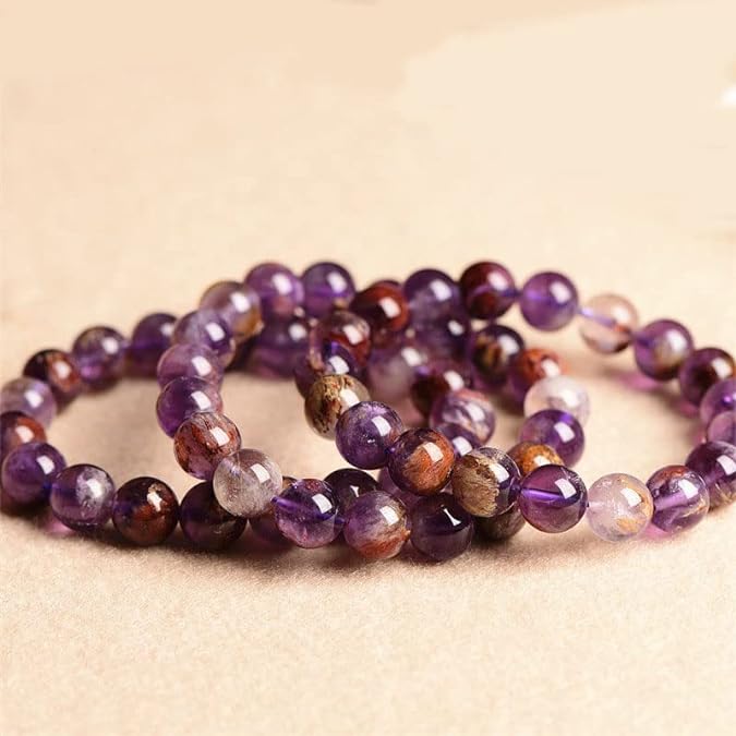 🔥Natural Purple Ghost Bracelet,Purple Aurora 23 Rough Stone Raw Ore Crystal- Buy 2 Get Extra 5% Off