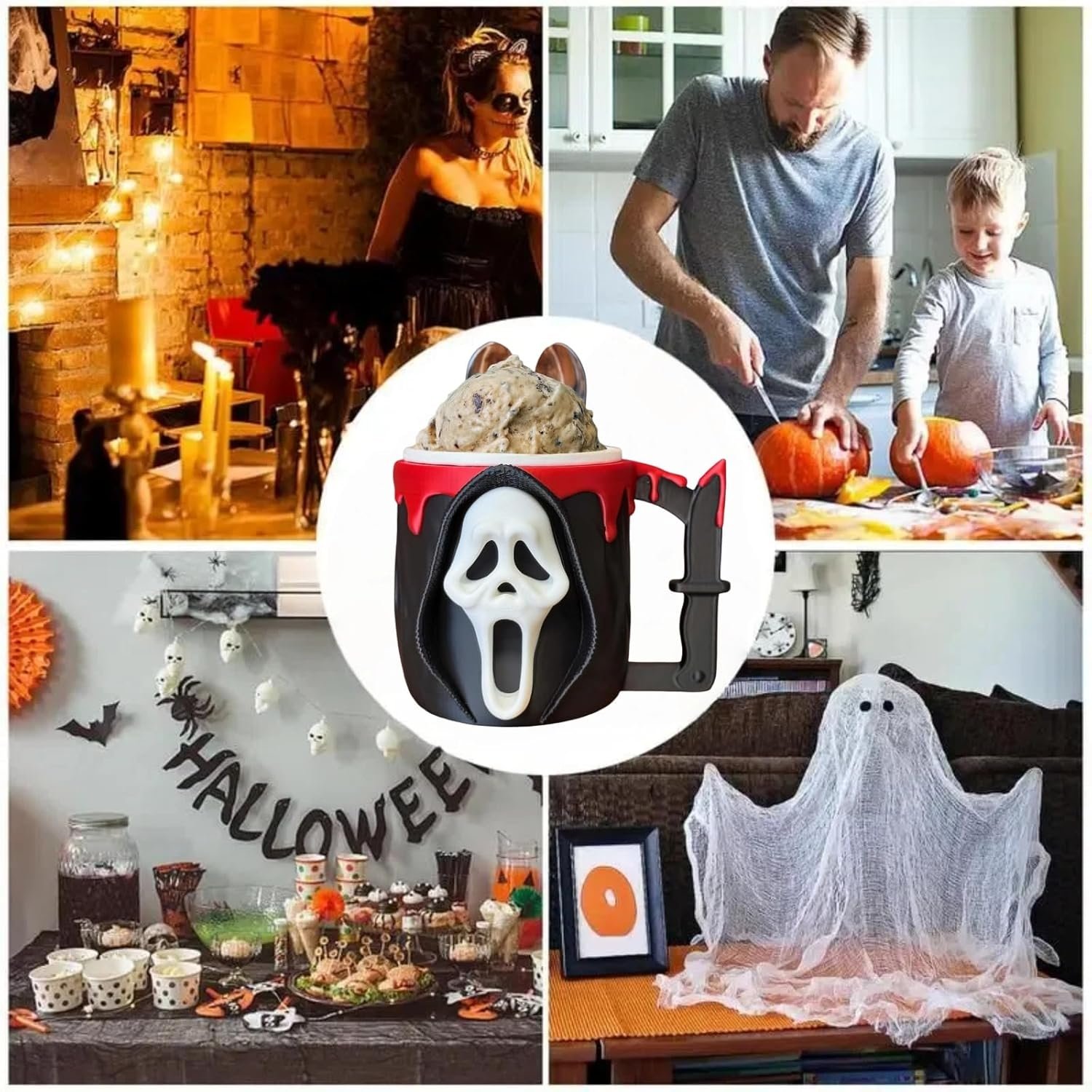 🎁TikTok Last Day Sale - 70% OFF🔥Ghostface Ice Cream Pint Holder