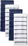 KitchenAid Albany Kitchen Towel 4-Pack Set, Grey/White, 16