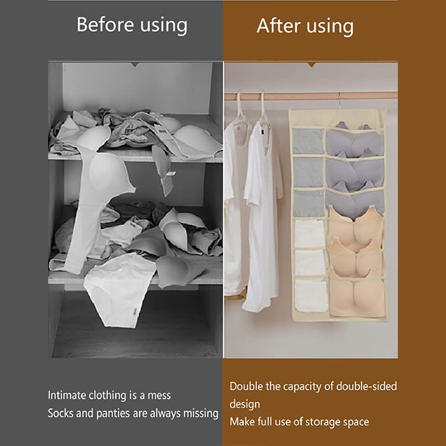 (🔥LAST DAY PROMOTION - SAVE 49% OFF)Dual Sided Wall Shelf Wardrobe Storage Bags-Buy 2 Get 1 Free