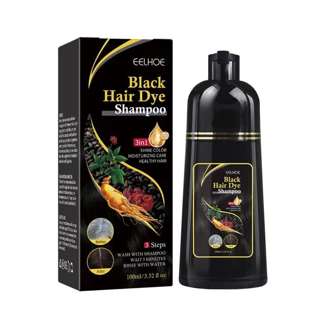 🔥Last Day Promotion 48% OFF-🎁-Black Hair Dye Shampoo Instant 3 in 1 +100% Grey Coverage - Herbal Ingredients