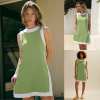 Last Day Promotion 70% OFF - 🔥Women's 2-Piece Sets Color Block Crewneck Sleeveless Top + Skirt & Shorts w/ Pockets⚡Buy 2 Get Free Shipping