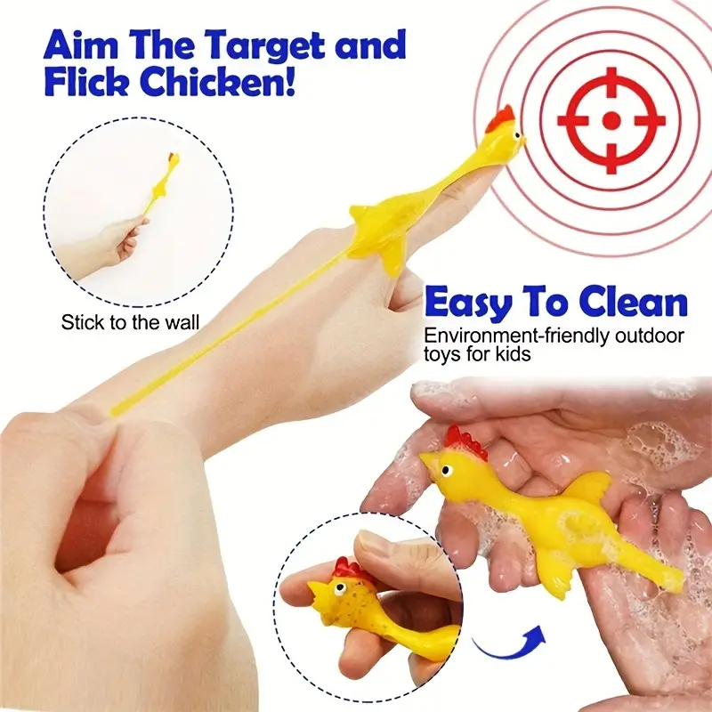 🎁Finger Catapult Chicken Game for Kids, Slingshot Chicken Finger Toys