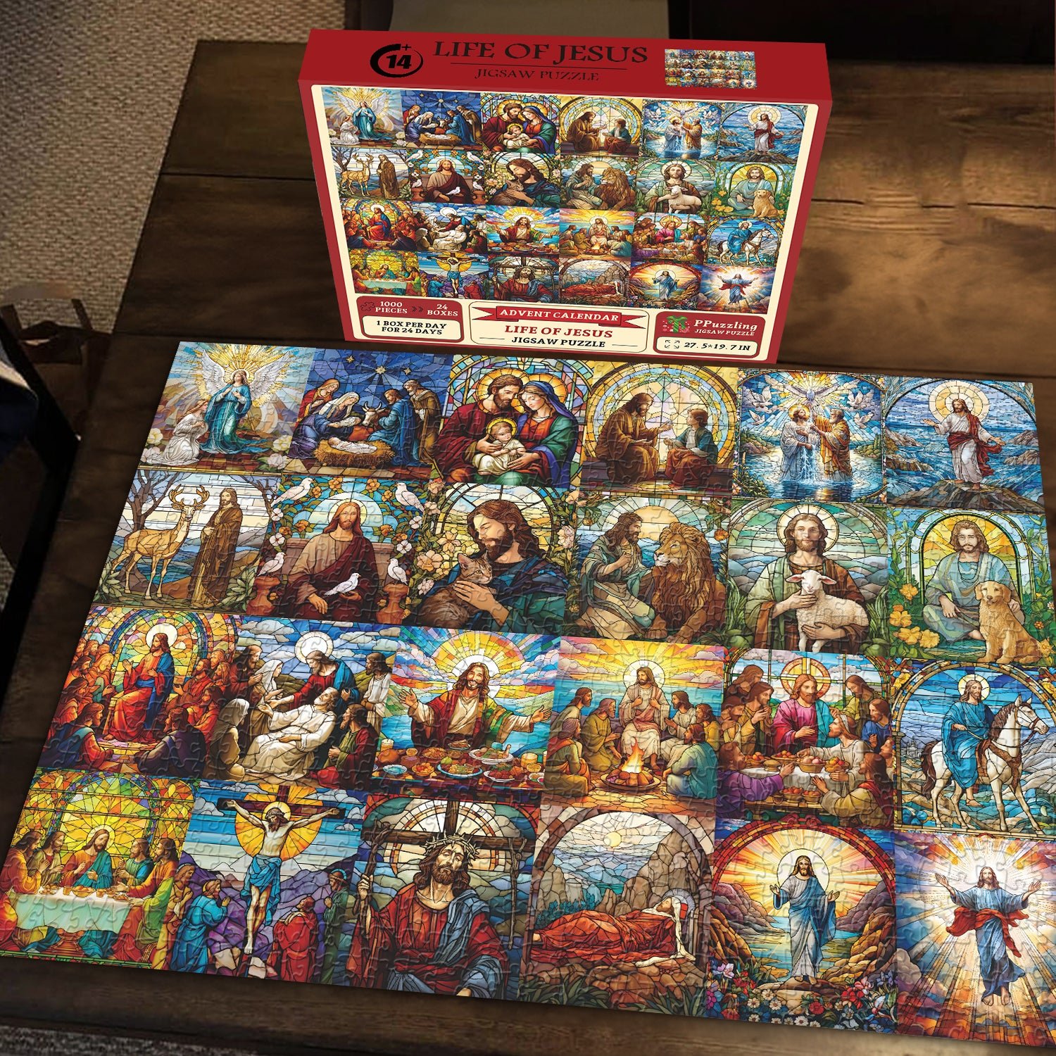 ✝️Life of Jesus Christmas Advent Calendar Jigsaw Puzzle 1000 Pieces🎅