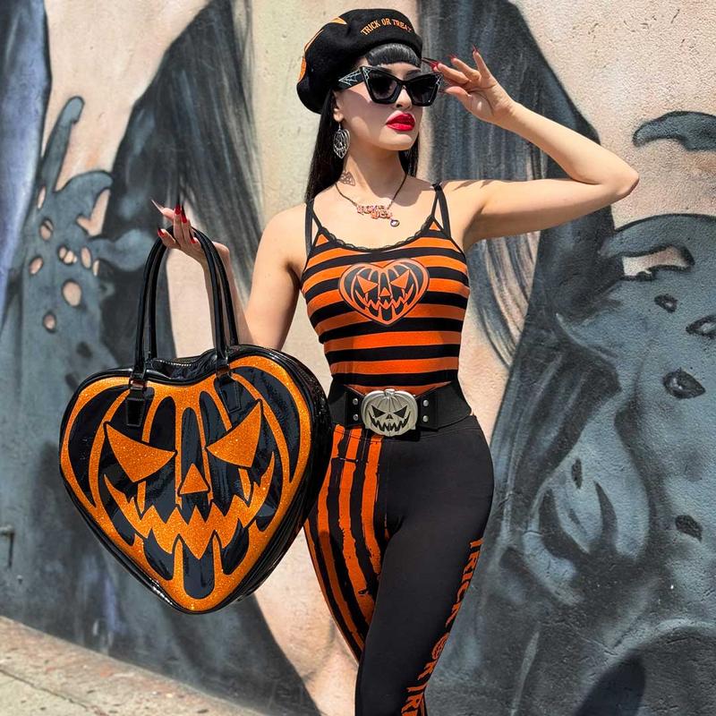 ⏰LAST DAY SALE 50% OFF💥Elastic Waist Belt Trick Or Treat Pumpkin Black