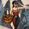 ⏰LAST DAY SALE 50% OFF💥Elastic Waist Belt Trick Or Treat Pumpkin Black
