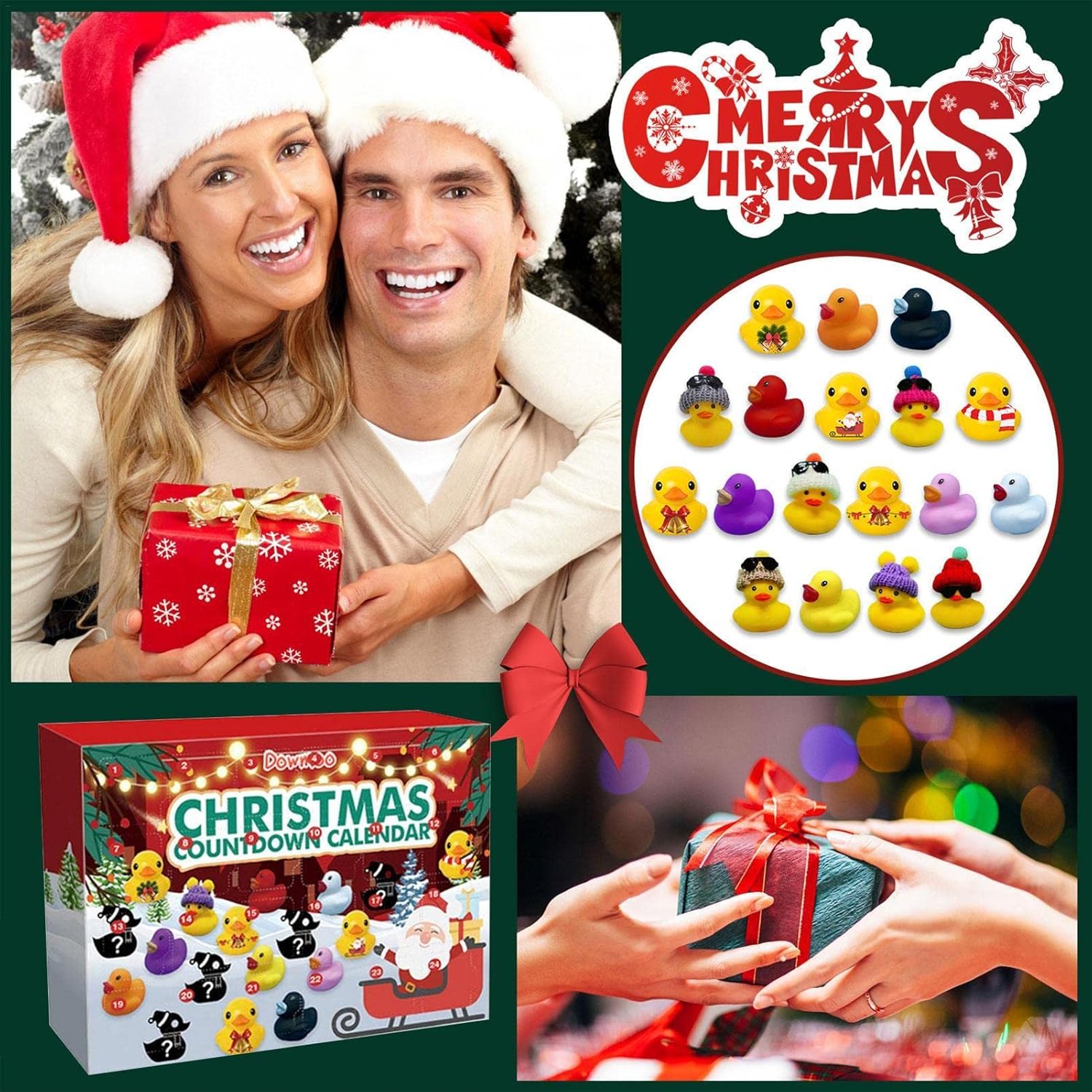 (🎄Early Christmas Sale - 49% OFF) 🎉Christmas Rubber Ducks Advent Calendar Blind Box, 🔥Buy 2 Free Shipping