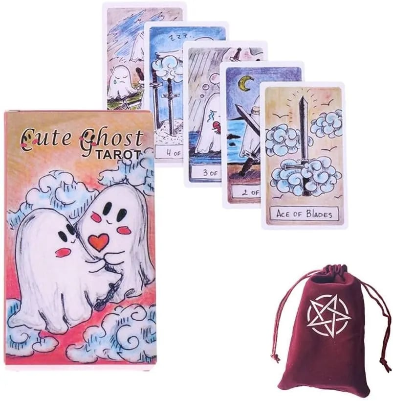 🎁TikTok Last Day Sale - 70% OFF🎃👻 Ghost Tarot Card (Comes with a free tarot card pouch upon purchase)