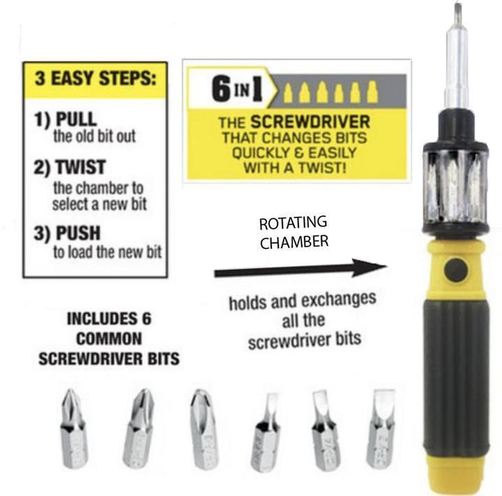 6-in-1 Screwdriver Set Replaceable Screw Bits-Buy 2 Free Shipping