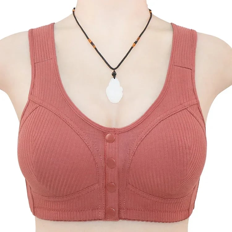 🎉Buy 1 Get 3 (3packs) - COMFORTABLE FRONT-CLOSURE WIRELESS PLUS SIZE BUTTON BRA